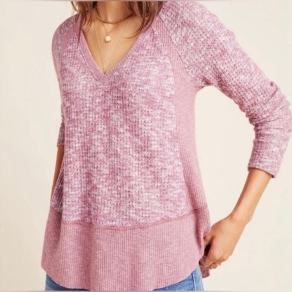 Anthropologie Mauve Dorotea Space-Dyed Tunic Sweater